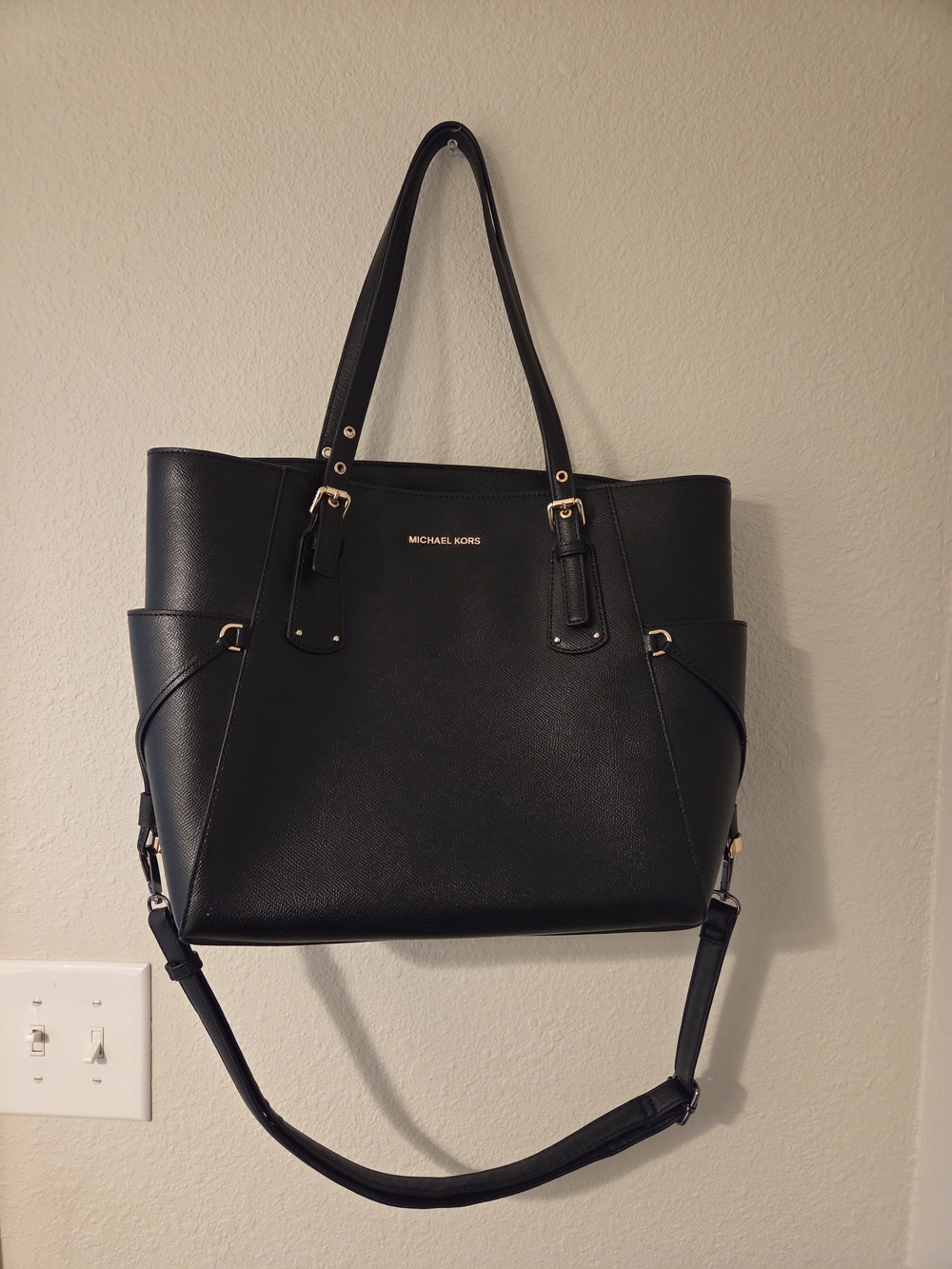 Michael Kors Black Leather Tote Bag